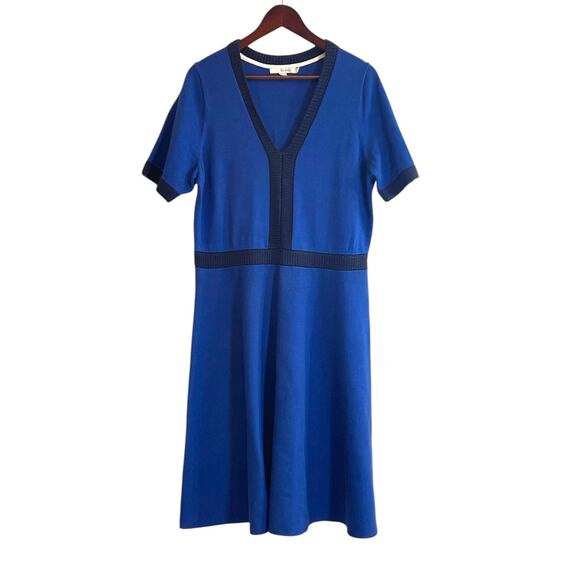 Boden Royal Blue & Navy Knit Dress Size 14L (Tall) Excellent Pre-Owned Condition - Picture 2 of 8
